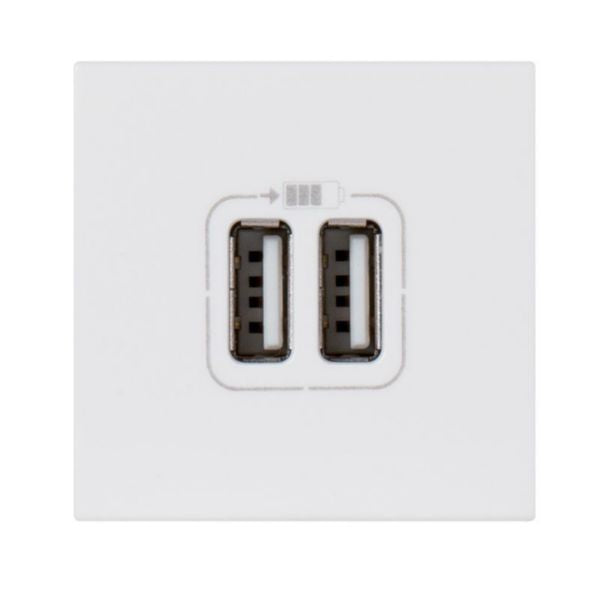 077594Legrandمقبس USB مزدوج من Legrand Mosaic 5V 1500mA وحدتان أبيض
