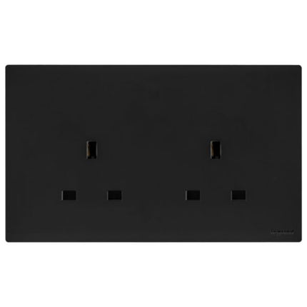 MEC31033BLLegrandمقبس أوبريا 2 فتحة معيار بريطاني 13A غير مفتاح أسود مات