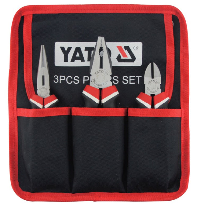 YT-39612Yatoمجموعة كماشات ياتو YT-39612 ثلاثية الأجزاء احترافية من بولندا