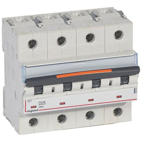 409848Legrandقاطع دارة ليجراند DX3 رباعي الأقطاب 25A منحنى D