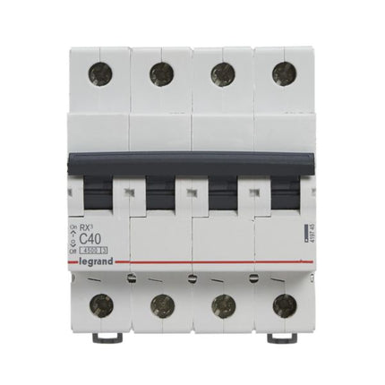 419745Legrandقاطع دائرة ليجراند RX3 MCB 4P 40A منحنى C