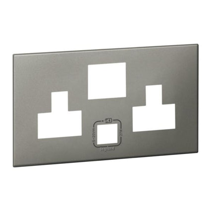 575447Legrandلوحة ليجراند ثنائية المقبس متعدد المعايير مع USB 27W ماغنيسيوم