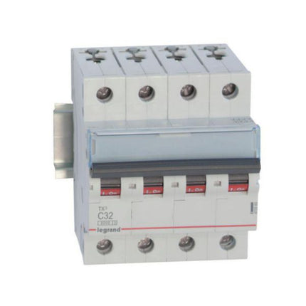 403565Legrandقاطع دائرة Legrand MCB TX3 بسعة 6000A رباعي الأقطاب 32A منحنى C
