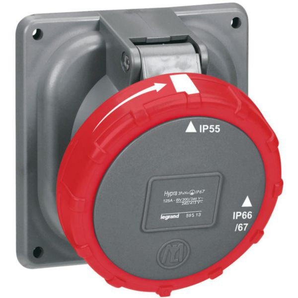 059513Legrandمقبس تركيب لوحة Hypra من Legrand IP 66/67 125A 3P+N+E