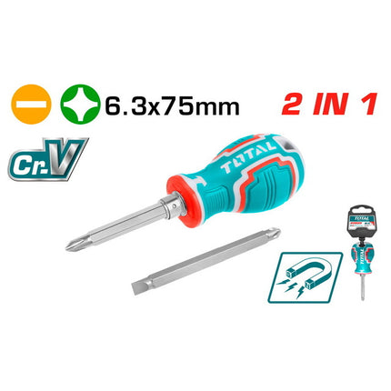 THT250216Total Toolsمفك براغي نانو مغناطيسي مزدوج PH2 SL6.3 x 75 (THT250216)