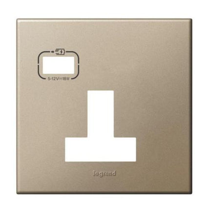 575464Legrandلوحة ليجراند بمقبس واحد BS 13A أحادي القطب USB C ذهبي