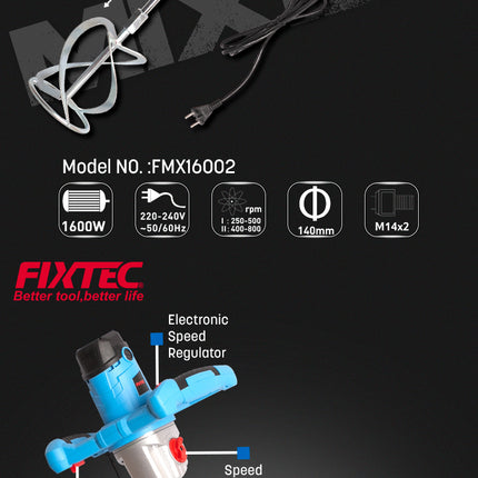 FMX16002Fixtecخلاط الملاط الكهربائي FIXTEC 1600W موديل FMX16002