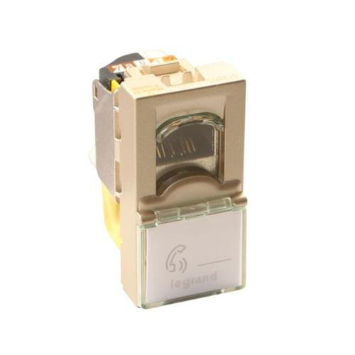 572865Legrandمقبس Arteor RJ45 فئة 6A UTP وحدة واحدة شمبانيا