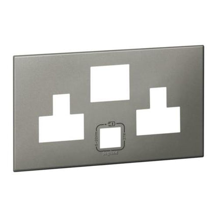 575447Legrandلوحة ليجراند ثنائية المقبس متعدد المعايير مع USB 27W ماغنيسيوم