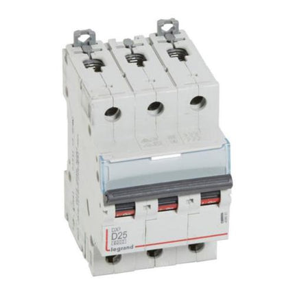 408091Legrandقاطع دائرة Legrand DX3 ثلاثي الأقطاب 25A منحنى D