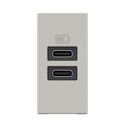077681LLegrandموزاييك وحدة مقبس USB منفذين C+C 3A 15W ألومنيوم