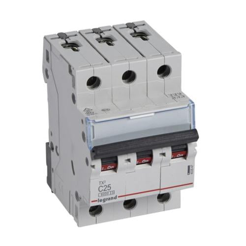 403547Legrandقاطع دارة Legrand MCB TX3 6000A ثلاثي الأقطاب 25A منحنى C