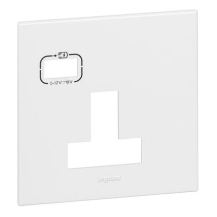 575459Legrandلوحة ليجراند أحادية الفتحة BS 13A SP منفذ USB C أبيض