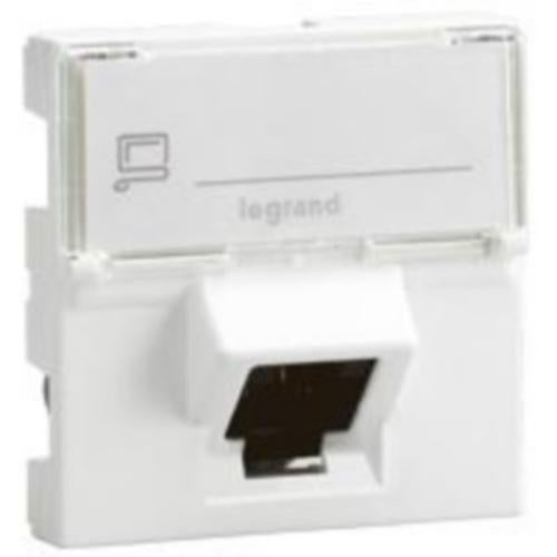 076505Legrandمقبس Legrand Mosaic RJ45 مائل 45° الفئة 6 FTP وحدتان أبيض