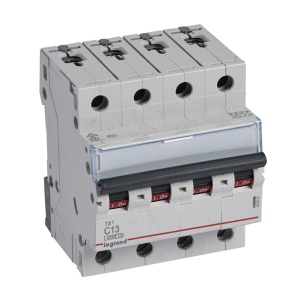 403561Legrandقاطع دائرة Legrand TX3 رباعي الأقطاب 13A منحنى C