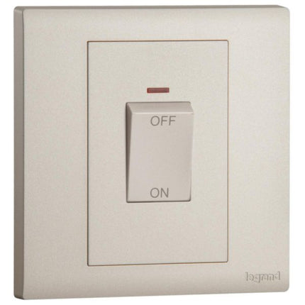 MEC21028CHLegrandمفتاح أوبريا أحادي المجموعة 45A ثنائي القطب مع مؤشر LED أحمر شمبانيا