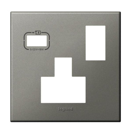 575471Legrandلوحة Legrand موحدة متعددة المعايير بمقبس واحد مع USB ماغنيسيوم