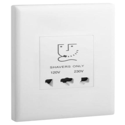 618018Legrandمقبس حلاقة ثنائي القنوات Eloe أبيض 127V/250V