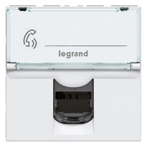 076566Legrandموصل Legrand Mosaic RJ45 من الفئة 6 محمي STP مقبس 2 وحدات أبيض