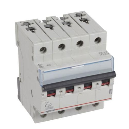 404259Legrandقاطع دائرة Legrand TX3 رباعي الأقطاب 32A منحنى C 10kA