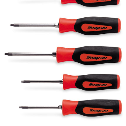 SGDTRX50BRSnap-Onمجموعة مفكات TORX ذات قبضة ناعمة مقاومة للعبث 5 قطع أحمر