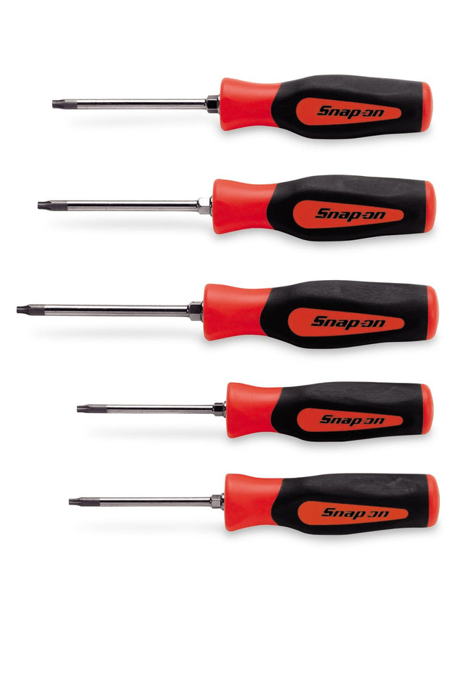 SGDTRX50BRSnap-Onمجموعة مفكات TORX ذات قبضة ناعمة مقاومة للعبث 5 قطع أحمر