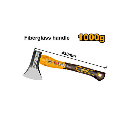 HAX0811000INGCOفأس INGCO 1000 جرام Proline مع مقبض ألياف زجاجية HAX0811000
