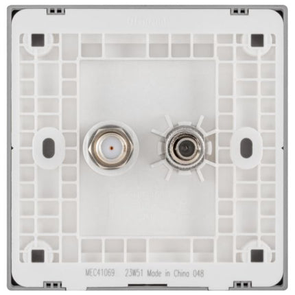 MEC41069SLLegrandمقبس تلفاز مزدوج Obria من نوع F فضي داكن