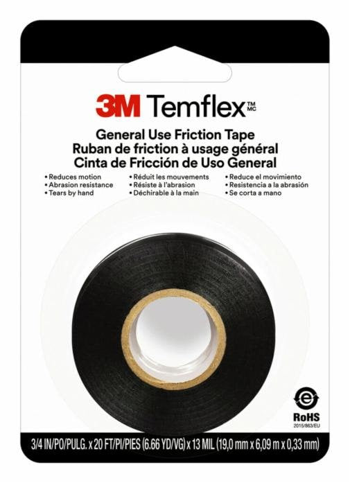 000680606542983Mشريط 3M Temflex 1700 الكهربائي من الفينيل 0.75 بوصة × 60 قدم