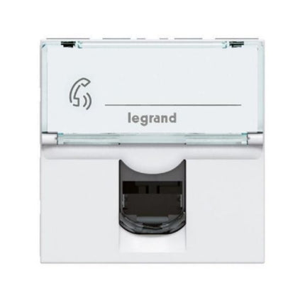 076585Legrandموزاييك مقبس RJ45 الفئة 6A STP 2 وحدة أبيض مضاد للميكروبات