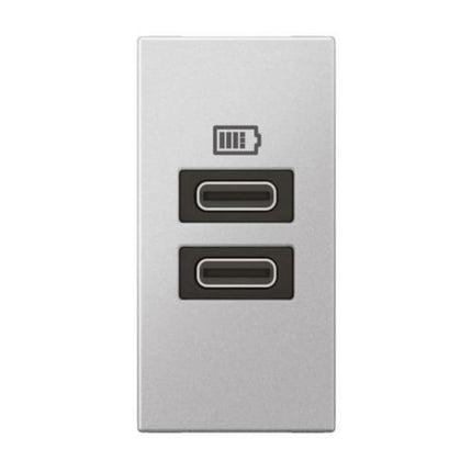 571695Legrandوحدة أرتيور USB بمنفذين C+C 3A 15W ألومنيوم ناعم