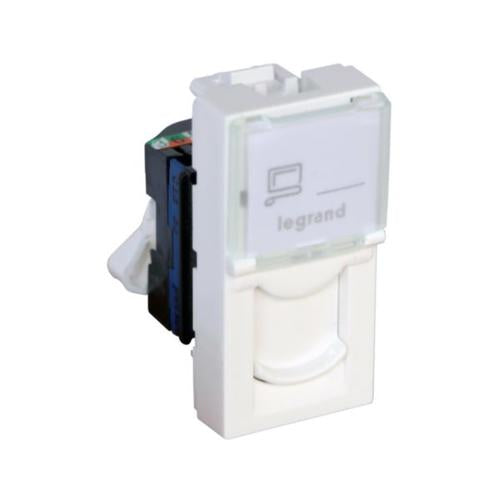 076582Legrandموزايك - مقبس RJ45 فئة 6 FTP وحدة واحدة أبيض مضاد للبكتيريا