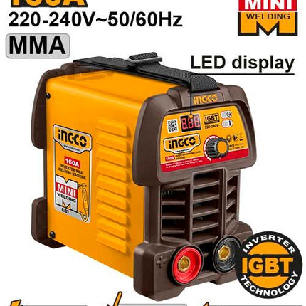 ING-MMA16049INGCOماكينة لحام MMA معكوسة INGCO ING-MMA16049 بقوة 160 أمبير