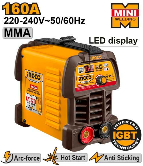 ING-MMA16049INGCOماكينة لحام MMA معكوسة INGCO ING-MMA16049 بقوة 160 أمبير