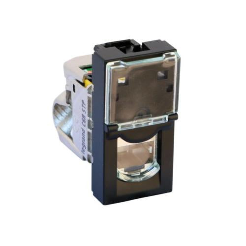 079173LLegrandموزاييك مقبس RJ45 فئة 6A UTP وحدة واحدة أسود مات