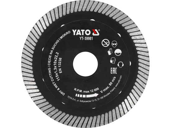 YT-59981Yatoشفرة ماس تربو ياتو للبلاط المركب الصلب 115 ملم