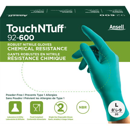 92-600Ansellقفازات أنسيل تاتش إن تاف 92-600 نيتريل