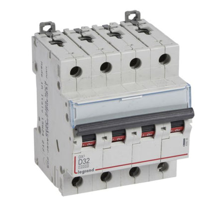 409536Legrandقاطع دارة Legrand DX3 رباعي الأقطاب 32A منحنى D 10kA