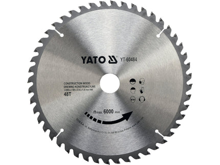 YT-60484Yatoشفرة منشار دائري TCT من YATO لقطع الخشب الإنشائي 250x30 ملم