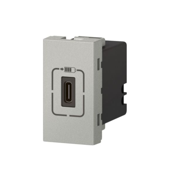 079389Legrandموزايك - مقبس شحن USB من النوع C واحد - 5 فولت - 1.5 أمبير - ألومنيوم