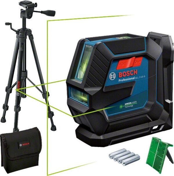 Line Laser | GLL 2-15 G with 4 battery , Tripod