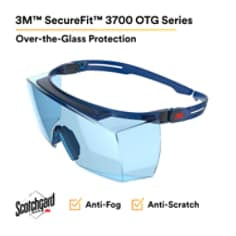 500511312791673Mنظارات الأمان 3M SecureFit 3700 الذراعان الزرقاء عدسة زرقاء فاتحة