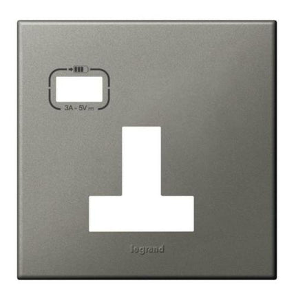 575193ALegrandلوحة ليجراند 1 جانج BS 13A مقبس USB A ماغنيسيوم