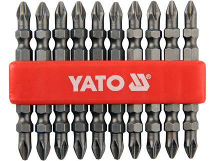 YT-0481Yatoمجموعة بتات مفك براغي YATO ثنائية الجانب 10 قطع PH2x65 ملم درجة احترافية