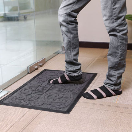 Royalford Rectangular Rubber Door Mat 45x75cm with Non-Slip Base | RF9560 , 6294016409139