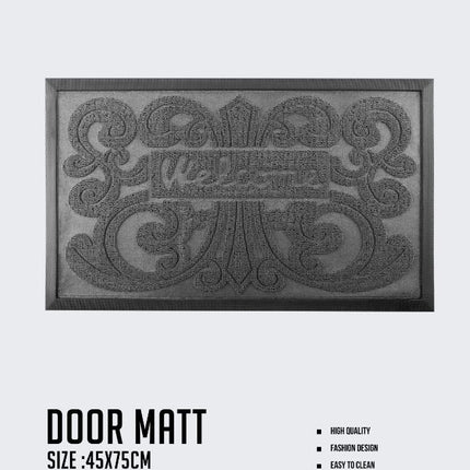 Royalford Rectangular Rubber Door Mat 45x75cm with Non-Slip Base | RF9560 , 6294016409139