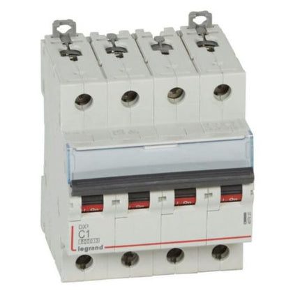407920Legrandقاطع دارة Legrand MCB DX3 6000A رباعي الأقطاب 1A منحنى C