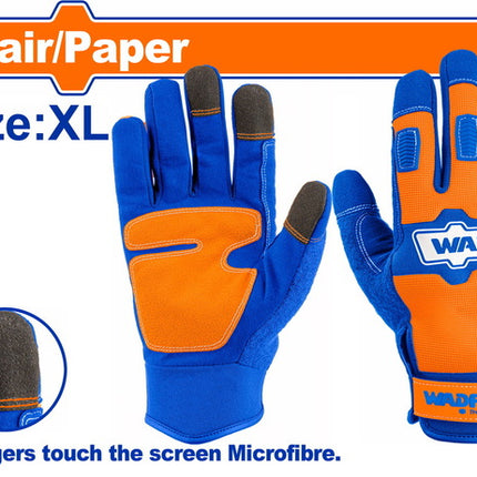 WMG1E03Wadfow قفازات ميكانيكية WADFOW ميكروفايبر PVC XL