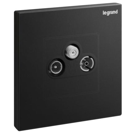 282459-CLegrandمقبس غاليون أحادي التجمع TV-R-SAT أسود مات
