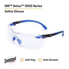 500511312718643Mنظارات الحماية 3M Solus 1000 Series S1101SGAF بعدسات شفافة مضادة للضباب
